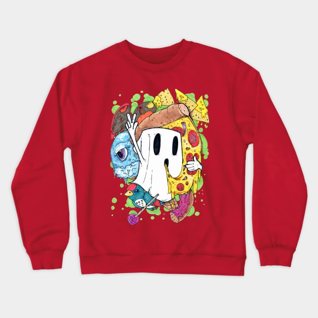 Junk Food Ghost Crewneck Sweatshirt by Sleepyvolf